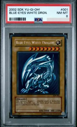 Yugioh 1x PSA 8 Blue-Eyes White Dragon SDK-001 Ultra Rare Unlimited Edition - Image 1
