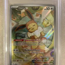 2025 POKEMON PRISMATIC EVOLUTIONS POKEMON CENTER ETB PROMO EN #173 EEVEE PSA 10 - Image 3