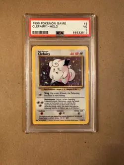 1999 Pokemon Base Set Unlimited Clefairy Holo Rare 5/102 PSA 3 VG - LOW POP - Image 1