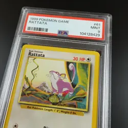 PSA 9 Rattata 61/102 Pokemon Base Set 1999 Non Holo Graded Card - Image 2