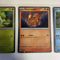 pokemon 151 poster collection promo cards Squirtle Bulbasaur Charmander - Image 3