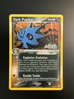Dark Pupitar 40/109 EX Team Rocket Returns Stamped Pokemon Holo Foil Rare - Image 1