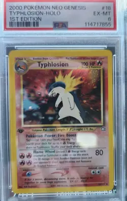 Pokemon Typhlosion #18 TCG Neo Genesis 1st Edition Holo Card PSA 6 EX-MT - Image 1