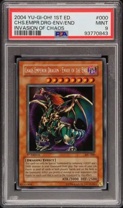 YU-GI-OH! 1ST EDITION IOC-000 CHAOS EMPEROR DRAGON - ENVOY OF THE END PSA 9 - Image 1