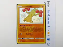 Sudowoodo SHINY HOLO RARE card SV20/SV94 Sun & Moon Hidden Fates 2019 Pokemon - Image 3