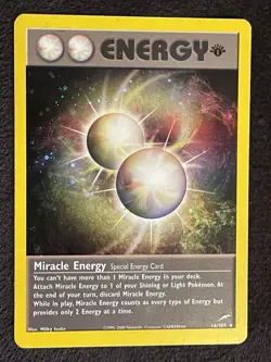 Pokemon TCG 2002 Neo Destiny Set: Miracle Energy 16/105 Rare Holo Card - LP/NM - Image 1
