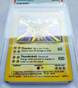 Pokemon Zapdos Card 16/102 Base Set Holo Rare WOTC PSA 8 NM-MINT Vtg Card 1999 - Image 4