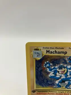 Pokemon TCG Base Set Machamp Holo Rare Card 8/102 1st Edition - Image 2