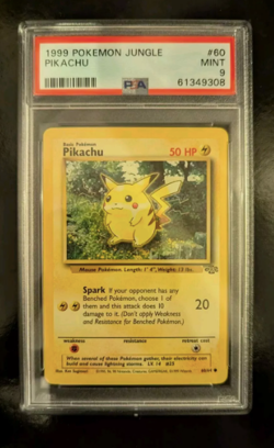 PSA 9 MINT 1999 JUNGLE POKEMON PIKACHU RED CHEEKS 60/64 #60 WOTC GRADED CARD - Image 1