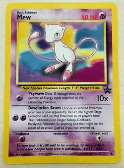 Mew #8 Black Star Promo - 2000 Vintage WoTC Pokemon TCG Card (DMG) - Image 1