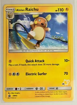 ALOLAN RAICHU SM65 SM Black Star Promos Pokemon card - Fixed - Image 1