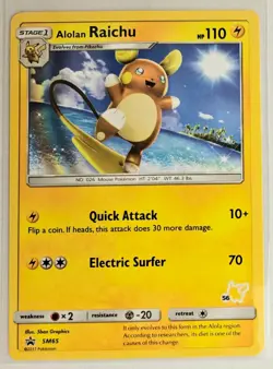 ALOLAN RAICHU SM65 SM Black Star Promos Pokemon card - Fixed - Image 3