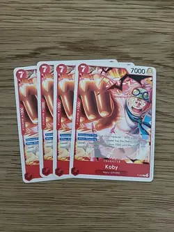 Koby x4 playset (OP12 Release Event) P-092 One Piece Promotion Cards Foil - Image 1