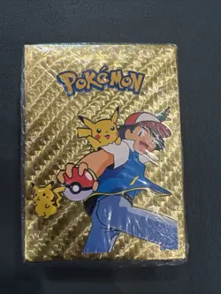 Pokemon 55 PCS Gold Cards Packs Vmax V EX GX Rare Golden Cards TCG Deck Box - Image 2