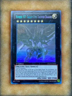 Yugioh Number 107: Galaxy-Eyes Tachyon Dragon LTGY-EN044 Ghost Rare 1st Ed NM - Image 1