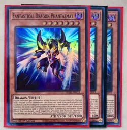 3x Fantastical Dragon Phantazmay 1st Edition Super Rare RA02-EN013 Yu-Gi-Oh! - Image 1