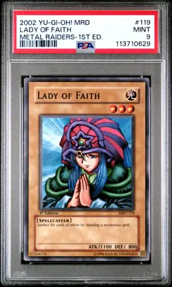 Lady of Faith MRD 1st Ed PSA 9 Common #119 Yugioh 2002 - Image 1