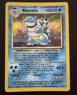Pokemon TCG Base Set Blastoise Holo 2/102 Unlimited LP - Image 1