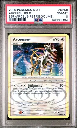 2009 POKEMON DIAMOND & PEARL BLACK STAR PROMO #DP50 ARCEUS-HOLO PSA 8 - Image 1