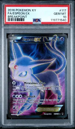 PSA 10 Pokemon TCG Espeon EX 117/122 Breakpoint Holo Full Art Ultra Rare - Image 1
