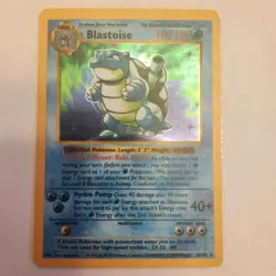 Pokemon TCG Blastoise 2/102 Base Set Holo Shadowless Pokemon Card Pre Owned - Image 1