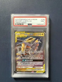 Pokemon Sun and Moon Garchomp & Giratina GX 146/235 Unified Minds PSA MINT 9 - Image 1