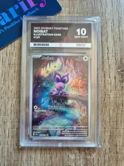 Pokemon Noibat 169/159 2025 Journey Together Illustration Rare Ace 10 Gem Mint - Image 1
