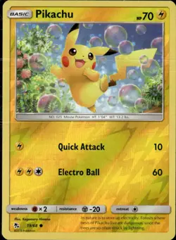 Pokemon Pikachu 19/68 Hidden Fates Reverse Holo Common 2 Card Lot - Image 1