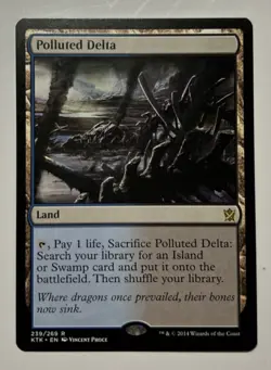 Near Mint Magic the Gathering Polluted Delta Khans of Tarkir - rare MTG card NM - Image 1
