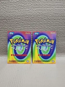 Topps Dragonair #148 Series 3 #147 Dratini pokemon cards - Image 2