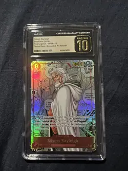 One Piece Card Game Silvers Rayleigh Manga Art English CGC Pristine 10 OP08-118 - Image 1