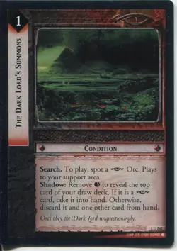 Lord Of The Rings CCG FotR Foil Card 1.U242 The Dark Lords Summons - Image 1
