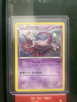German Pokemon XY Mewtwo Black Star Promo Cosmo Holo Card XY101 - Image 1