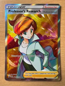 Pokemon TCG: Professor's Research SWSH152 Holo Rare Full Art Trainer NM - Image 1