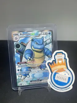 2023 Pokemon 184/165 Blastoise ex Scarlet & Violet 151 Full Art/Ultra Rare - Image 1