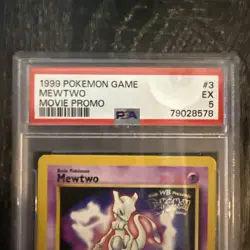1999 POKEMON GAME MOVIE PROMO #3 MEWTWO PSA 5 - Image 2