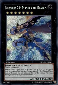 Number 74: Master of Blades 1st Ed Secret NUMH-EN032 Yu-Gi-Oh! - Image 1