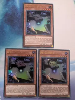 YuGiOh! Retaliating "C" GFP2-EN108 Ultra Rare x 3 PLAYSET 1st Ed - Image 1