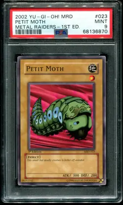 PSA 9 Petit Moth 1st Edition Metal Raiders 2002 Yu-Gi-Oh! MRD-023 - Image 1
