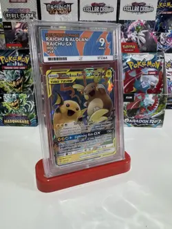 Pokemon Card Raichu & Alolan Raichu GX Tag Team Unified Minds 54/236 2019 Ace 9 - Image 2