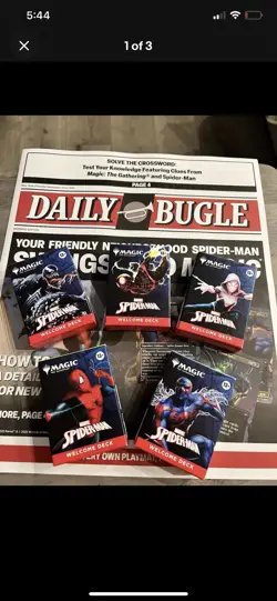 SDCC 2025 Magic SpiderMan Complete Set of Five Card Decks (No Daily Bugle Print) - Image 1