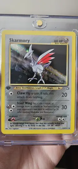 Pokemon Neo Genesis 1st Edition Skarmory #13/111 Holo Rare English TCG Card MINT - Image 1