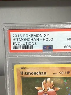 Pokemon TCG Hitmonchan Holo Rare Card 62/108 Evolutions 2016 PSA 8 - Image 3