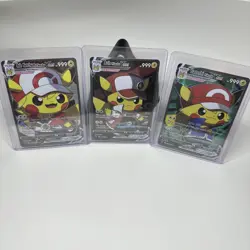 Ash & Pikachu Cosplay Custom Pokemon Lot Bundle Cards HOLO Red & Satosh. - Image 1