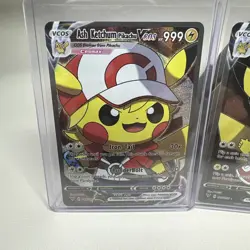 Ash & Pikachu Cosplay Custom Pokemon Lot Bundle Cards HOLO Red & Satosh. - Image 2