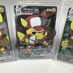 Ash & Pikachu Cosplay Custom Pokemon Lot Bundle Cards HOLO Red & Satosh. - Image 3