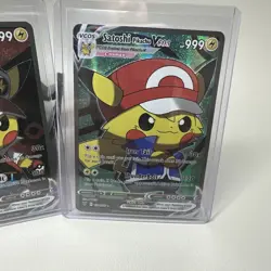 Ash & Pikachu Cosplay Custom Pokemon Lot Bundle Cards HOLO Red & Satosh. - Image 4
