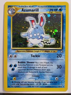 HOLO Azumarill 2/111 NM - SWIRL - Neo Genesis Pokemon Card $2 Combined Shipping - Image 3
