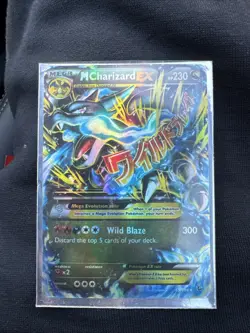 Pokemon Mega Charizard EX Blue Fire 2014 Halo Card Well Played - Image 1