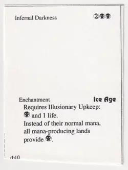 Infernal Darkness MP Ice Age Playtest Card rb10 1995 WOTC MTG Magic Vintage Rare - Image 1